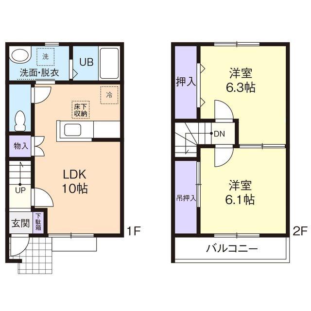 GRAND SUNSHINE(2LDK/1階)の間取り写真