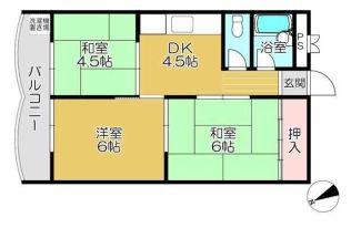 東加古川ハイツ(3DK/3階)の間取り写真