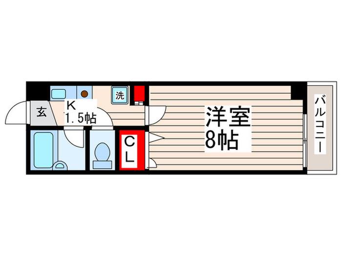 東京メトロ東西線 葛西駅 徒歩15分 4階建 築28年(1K/1階)の間取り写真