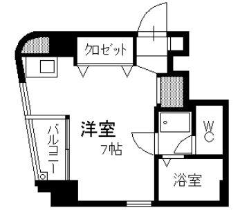 ベルトピア天神南II(ワンルーム/5階)の間取り写真