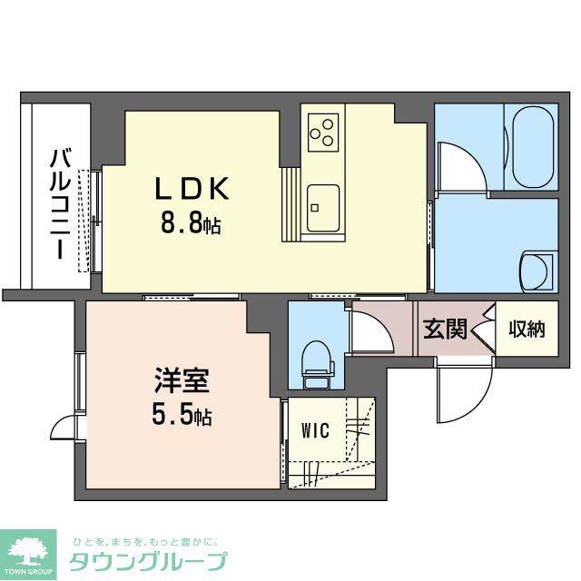 ラ・ルーム泉町(1LDK/2階)の間取り写真