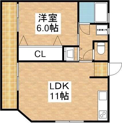 小林ビル(1LDK/4階)の間取り写真