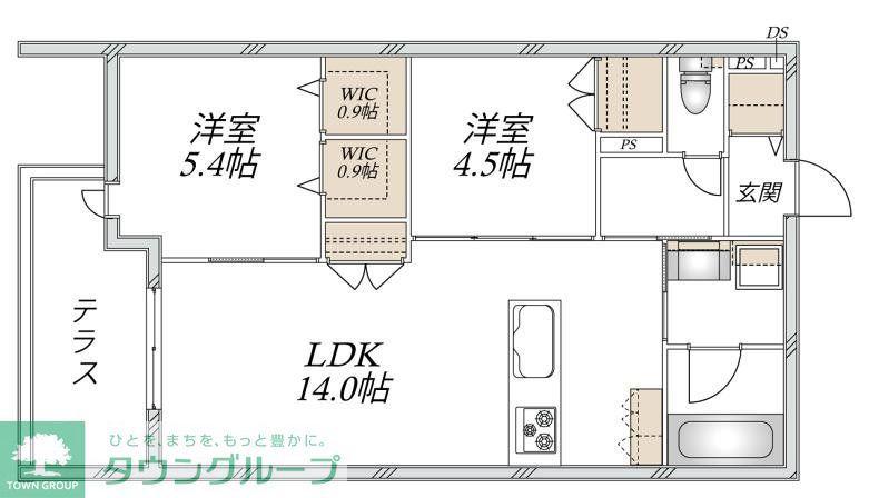 VESTA(2LDK/1階)の間取り写真