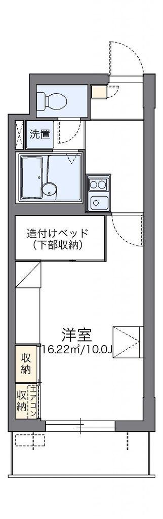 レオパレスパルコートC(1K/2階)の間取り写真