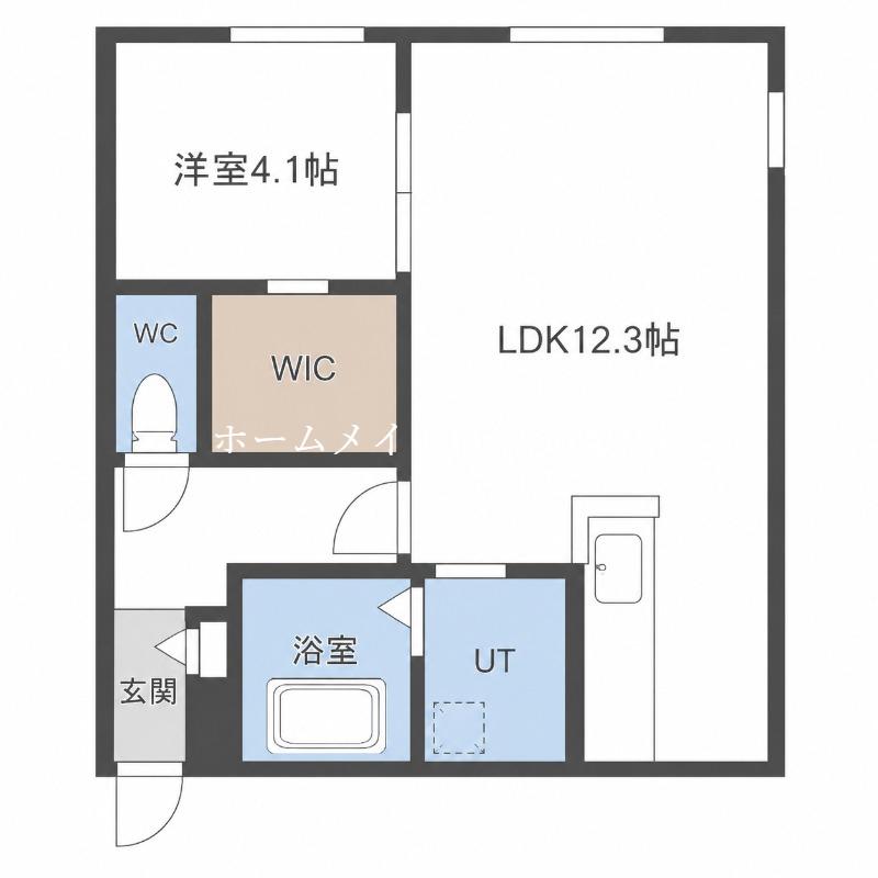 グレンウッド東区役所前(1LDK/3階)の間取り写真