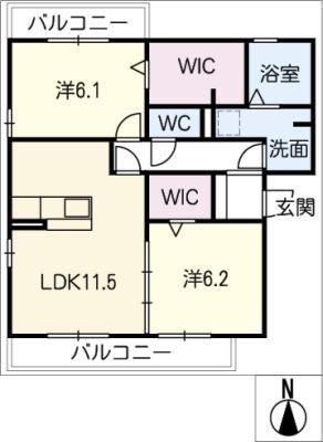 ヴェスコーダ(2LDK/3階)の間取り写真