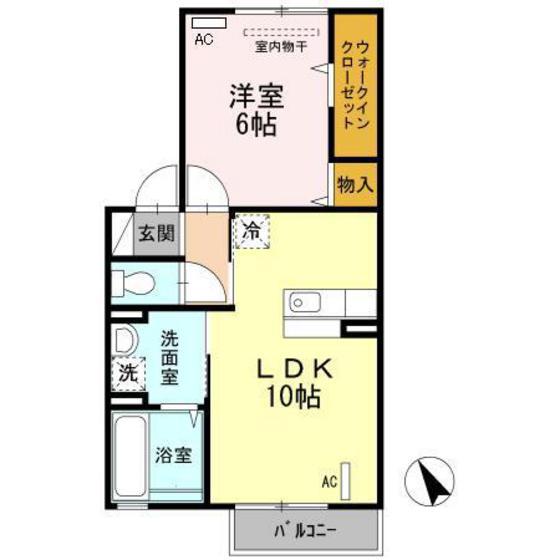 BLUESKYHILLSC(1LDK/1階)の間取り写真