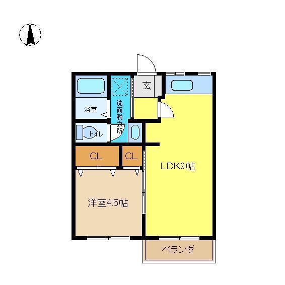 伊藤アパート(1LDK/2階)の間取り写真