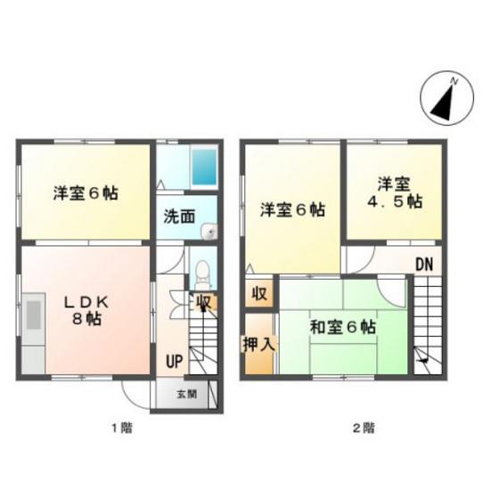 メゾネット野田(4LDK/1階)の間取り写真