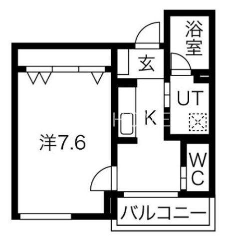 BRILLAR RIO(1K/2階)の間取り写真