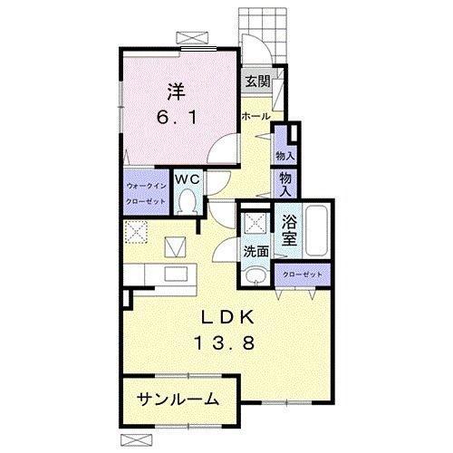 ブリッサ2(1LDK/1階)の間取り写真