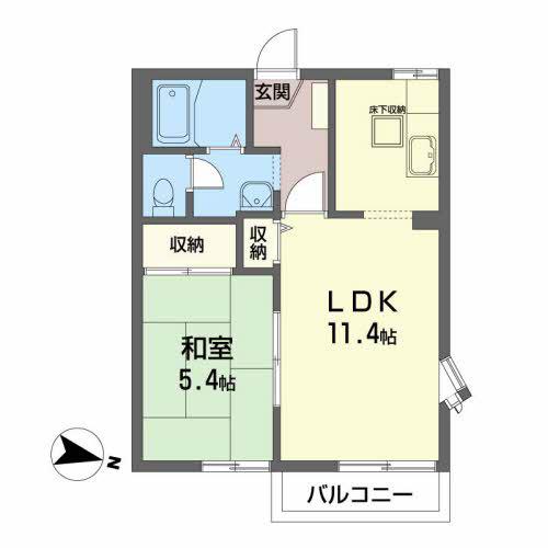 メサ・フォレストII(1LDK/1階)の間取り写真