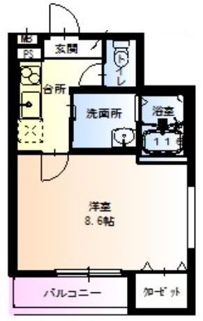 フジパレス堺南長尾VII番館(1K/2階)の間取り写真
