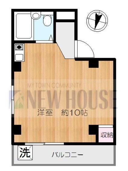富永ビル(ワンルーム/4階)の間取り写真