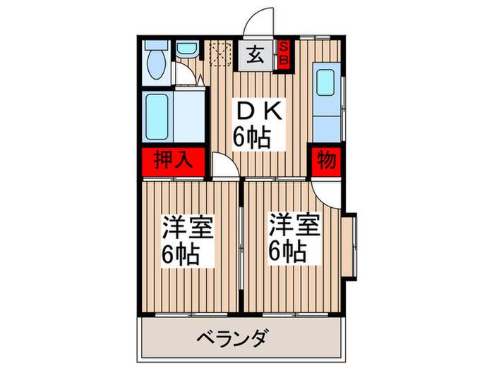 第3嶋村マンション(2DK/3階)の間取り写真