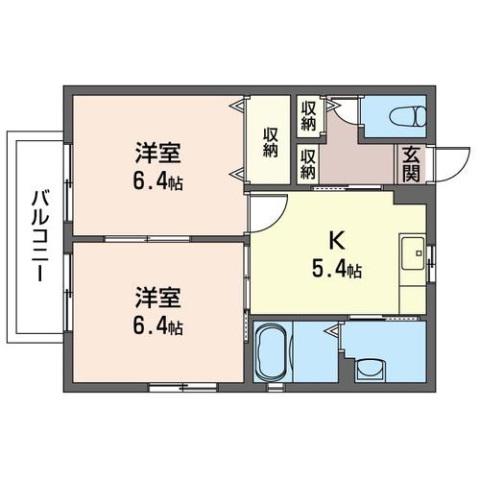 シャーメゾンサラン(2K/1階)の間取り写真