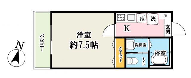キャメル宮原16(1K/3階)の間取り写真