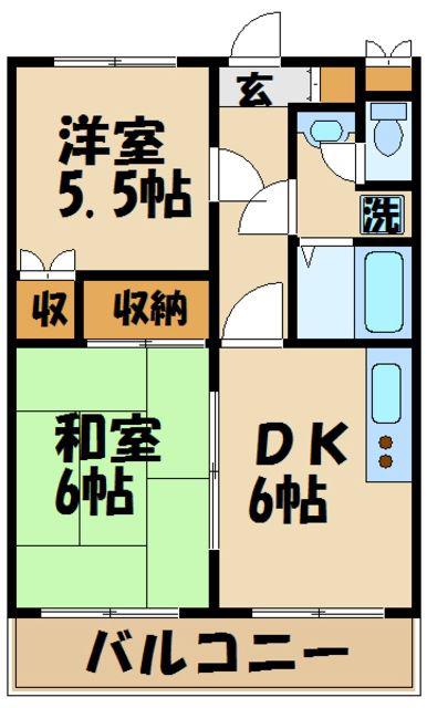 メゾンブランシュ(2DK/3階)の間取り写真