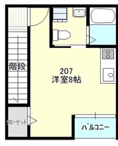 コルニーチェ(ワンルーム/2階)の間取り写真