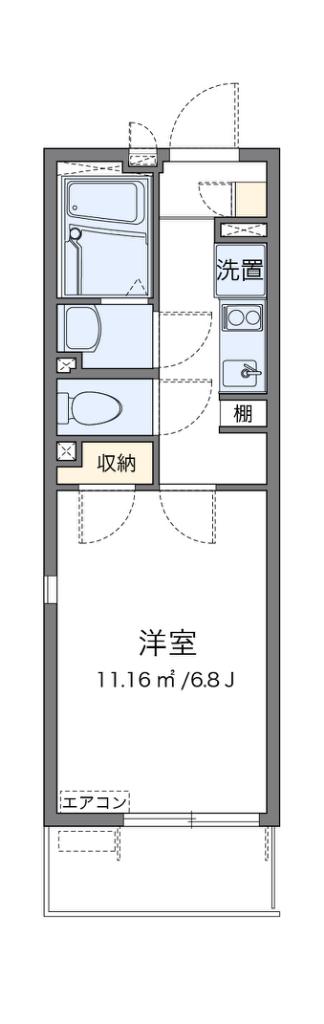 レオネクストBLOOM(1K/2階)の間取り写真