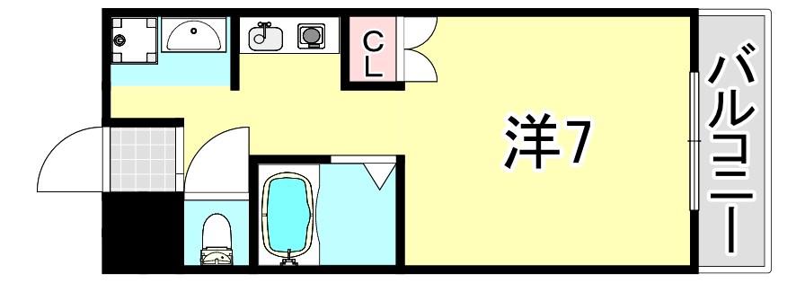 パークヒルズ神戸(ワンルーム/1階)の間取り写真
