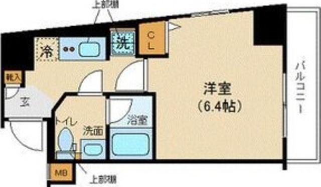 XEBEC門前仲町(1K/8階)の間取り写真