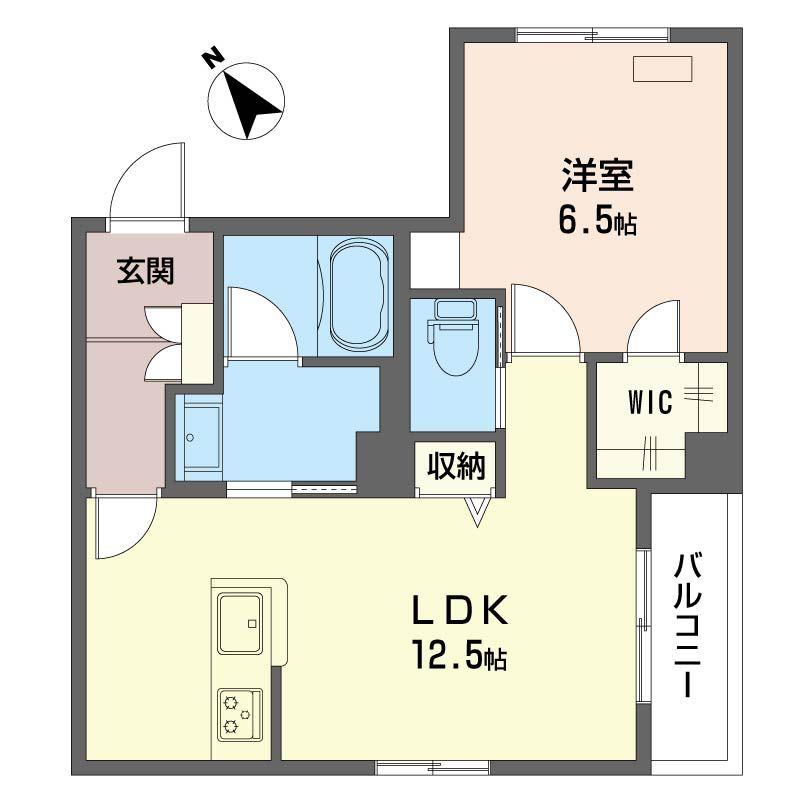 ユーフォリア(1LDK/2階)の間取り写真