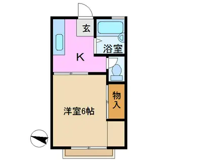 ハイツカナガワ(1K/2階)の間取り写真
