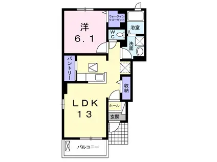 ロジュマン参番館(1LDK/1階)の間取り写真