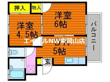 SKメゾン(2DK/2階)の間取り写真