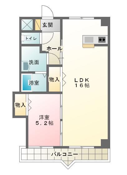 ジュールフェリエ山王(1LDK/3階)の間取り写真