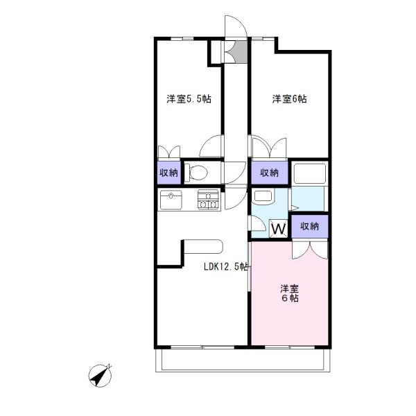 コーポソーシン(3LDK/3階)の間取り写真