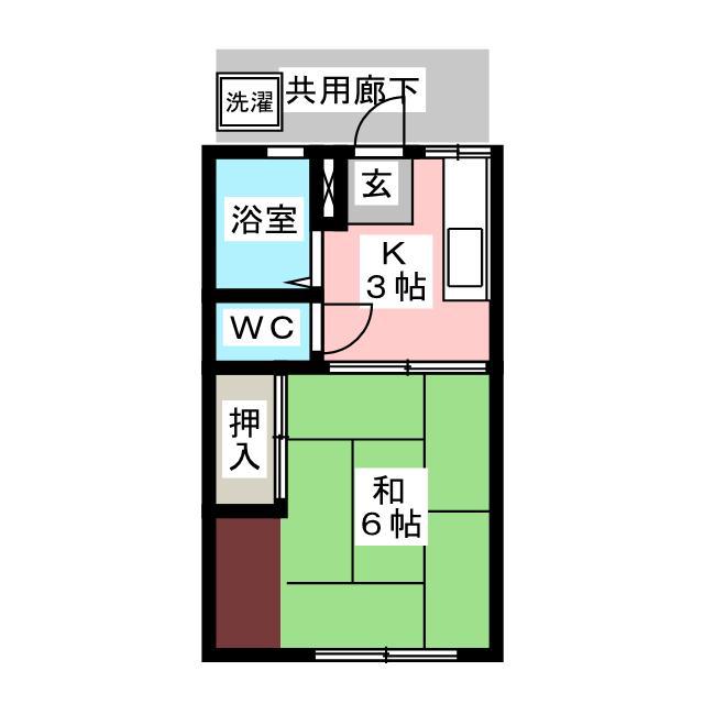 コーポ北島(1K/2階)の間取り写真