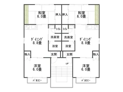ビレッヂプラザ(2DK/2階)の間取り写真