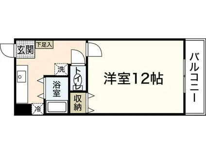 第二タウン皆賀(1K/5階)の間取り写真