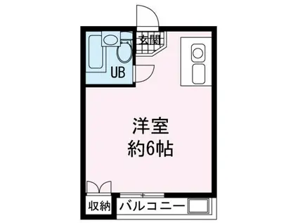 レスパーニャヨシノB棟(ワンルーム/2階)の間取り写真