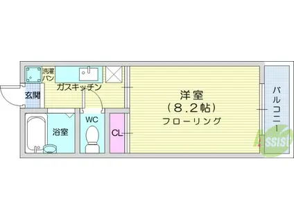 コーポジャストファイブ(1K/1階)の間取り写真