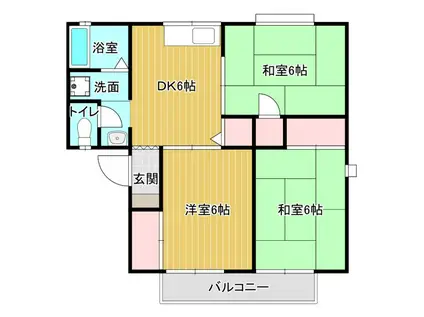 セジュール新津(3DK/1階)の間取り写真