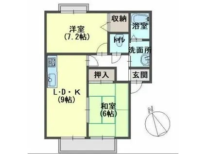 ルモンド・オーA棟(2LDK/1階)の間取り写真