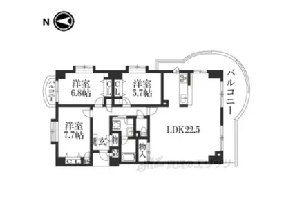 上御霊アーバンライフ(3LDK/3階)の間取り写真