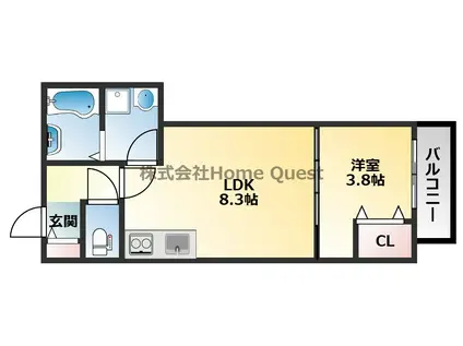 D PORTA SUNNY(1LDK/1階)の間取り写真