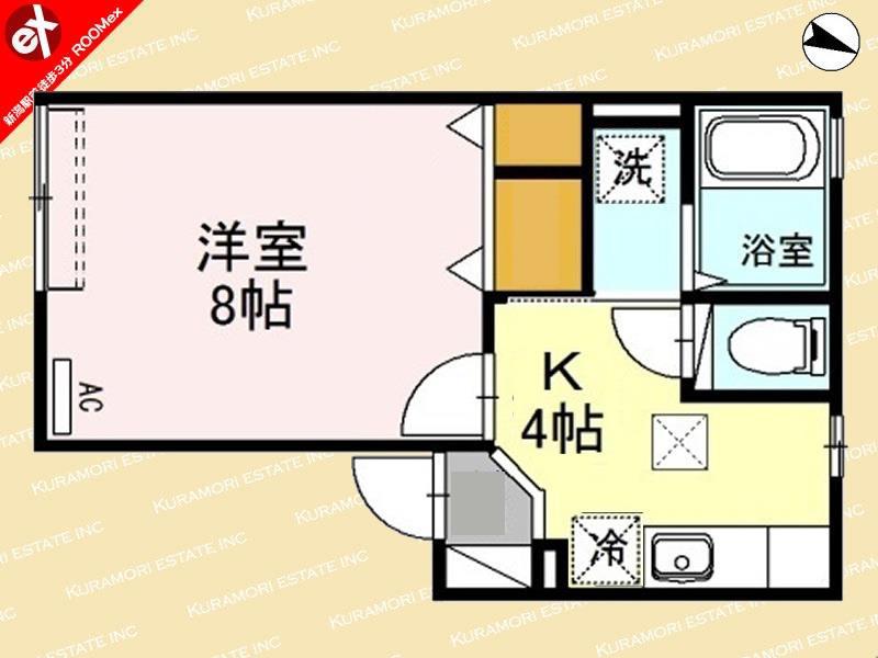 プリムローズ前田(1K/1階)の間取り写真