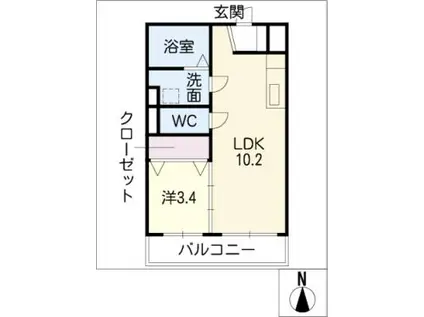 エムパティオ(1LDK/2階)の間取り写真