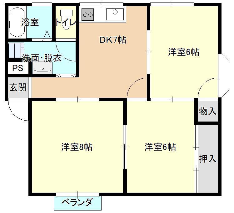 レピュートハイム(3DK/2階)の間取り写真