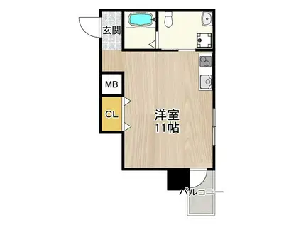 ディアコート宿屋町(ワンルーム/10階)の間取り写真