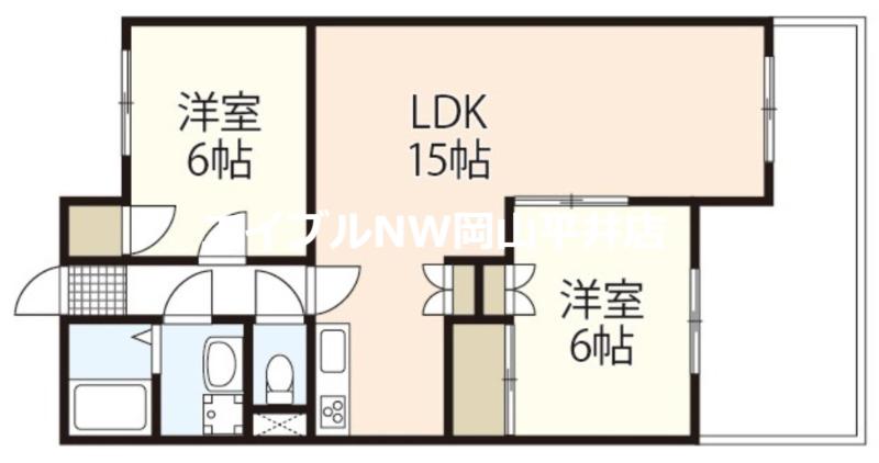 AコートヴィレッジI(2LDK/2階)の間取り写真