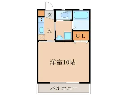 ハピネス21(1K/1階)の間取り写真