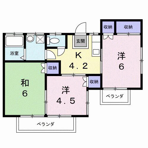 コーポ原の内(3K/2階)の間取り写真