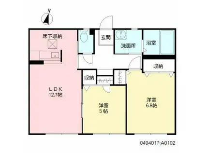 サープラス南林(2LDK/1階)の間取り写真