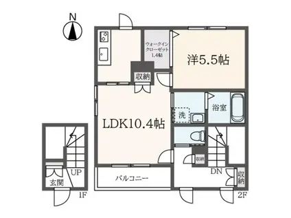 ブラン・ポルテ(1LDK/1階)の間取り写真